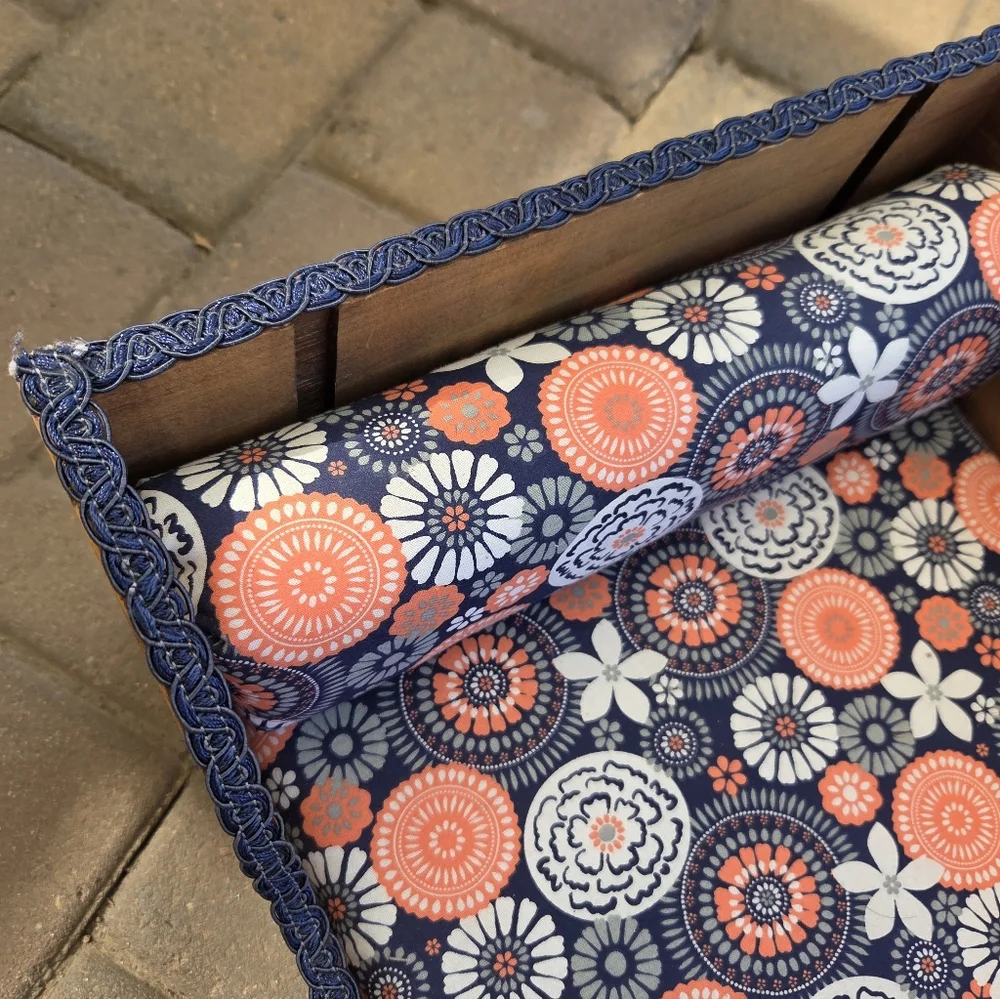 Upcycled Rustic Wine Box Pet Bed Nap Noodle Bolster Cotton Covered Foam Pillow